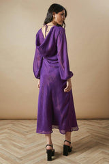 Occasion Glitter Stripe Cowl Midaxi Dress