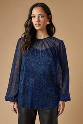 Occasion Plisse Balloon Sleeve Top