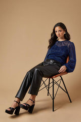 Occasion Plisse Balloon Sleeve Top