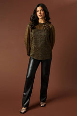 Occasion Plisse Balloon Sleeve Top