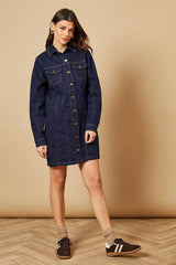 Long Sleeve Fitted Denim Mini Dress