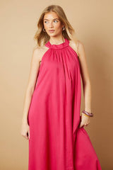 Halterneck Maxi Smock Dress