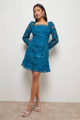 Petite Lace Trim Detail Mini Dress