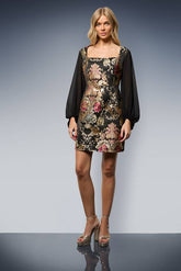 Blouson Sleeve A-Line Mini Dress