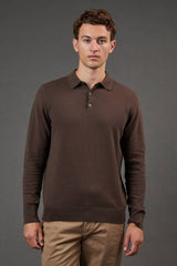 Cotton Rich Long Sleeve Knitted Polo