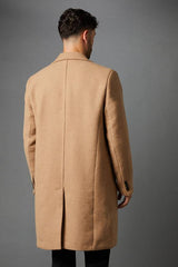 Camel Signature 3 Button Epsom Wool Blend Coat