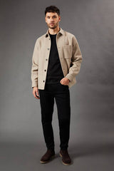 Mushroom Wool Look Short Jacket