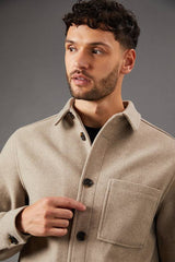 Mushroom Wool Look Short Jacket