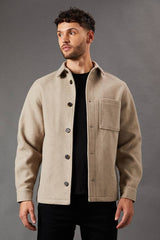 Mushroom Wool Look Short Jacket