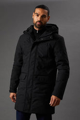 Black Quilted Long Coat