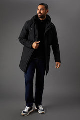 Black Quilted Long Coat