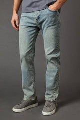 Light Vintage Wash Stretch Straight Fit Jeans