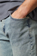 Light Vintage Wash Stretch Straight Fit Jeans