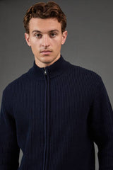 Cotton Rich Ribbed Zip Through Jumper