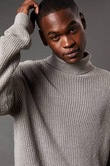Cotton Rich Ribbed Roll Neck Jumper