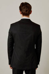 Black Pinstripe Tailored Fit Suit Jacket