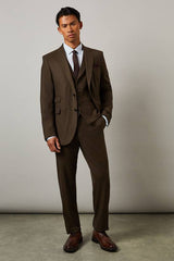 Khaki Tweed Look Waistcoat