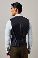 Khaki Tweed Look Waistcoat