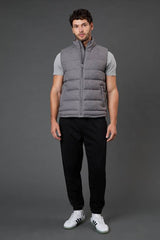 Light Grey Wool Look Quilted Gilet