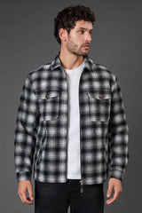 Black Check Wool Look Jacket