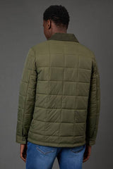 Khaki Quilted Zip Through Jacket