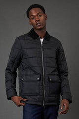 Black Quilted Zip Through Jacket