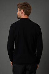 Black 1904 Zip Through Milano Knitted Overshirt
