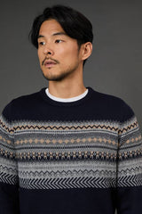 Navy Fairisle Placement Christmas Jumper