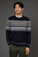 Navy Fairisle Placement Christmas Jumper
