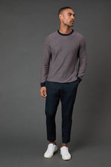 Burgundy Birdseye Crew Neck Jumper