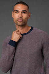 Burgundy Birdseye Crew Neck Jumper