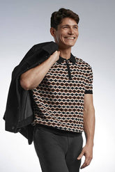 Black Short Sleeve Pattern Polo