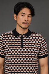 Black Short Sleeve Pattern Polo