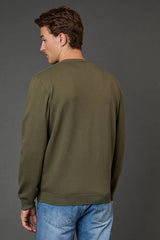 Khaki Cable Crew Neck Jumper