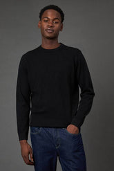 Black Diamond Jacquard Crew Neck Jumper