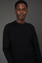 Black Diamond Jacquard Crew Neck Jumper