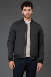 Burton Charcoal Textured Bomber Jacket
