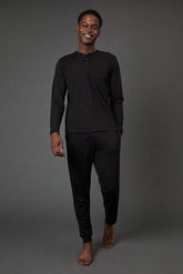 Black Long Sleeve Grandad and Jogger Set