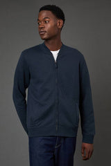Navy Quilted Baseball Jacket