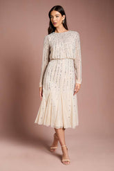 Party Sequin Long Sleeve Midi Dress