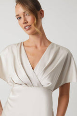 Batwing Sleeve Satin Fishtail Bridesmaid Dress