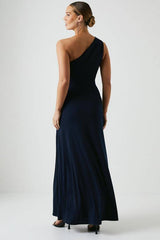 Twist Detail One Shoulder Jersey Bridesmaid Dress