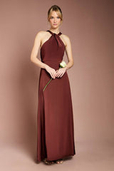 Coast Honoured Twist Halterneck Satin Maxi Bridesmaid Dress
