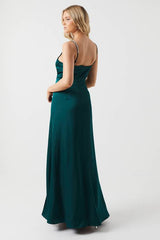 Diamonte Apron Neckline Bridesmaid Maxi Dress