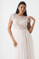 Baroque Embellished Angel Sleeve Two In One Bridesmaid Dress