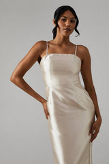 Detachable Shrug Twill Bridesmaid Dress
