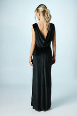 Teen Coast Cowl Back Velvet Bridesmaid Maxi Dress