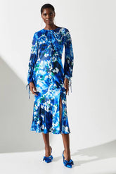 Panelled Tie Detail Midi Dress