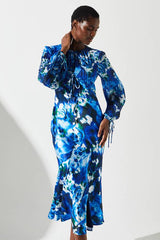 Panelled Tie Detail Midi Dress