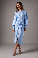 Jacquard Ruched Dress